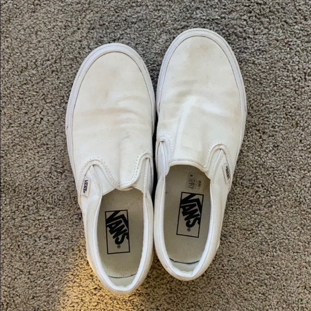 White Slip On Vans